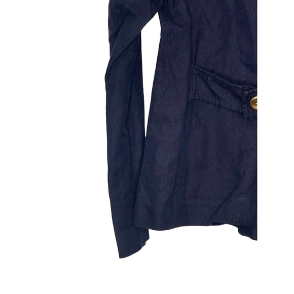J.Crew Women's Jacket Coat Double Breast Gold Buttons Long Sleeve Blue Size 2 - Picture 7 of 10